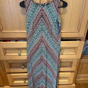 American Living Red and Green Midi Dress